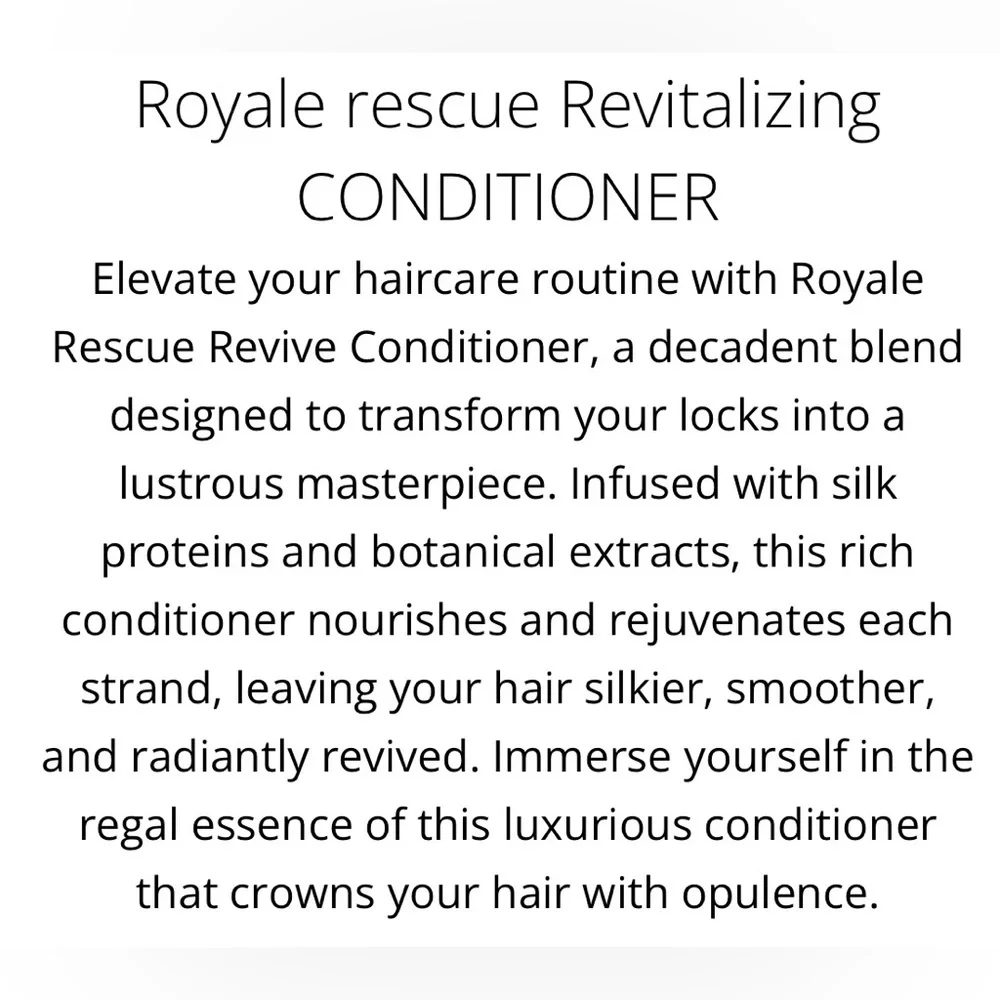 Royale NEW Rescue Revitalizing Luxury Shampoo and Conditioner Set